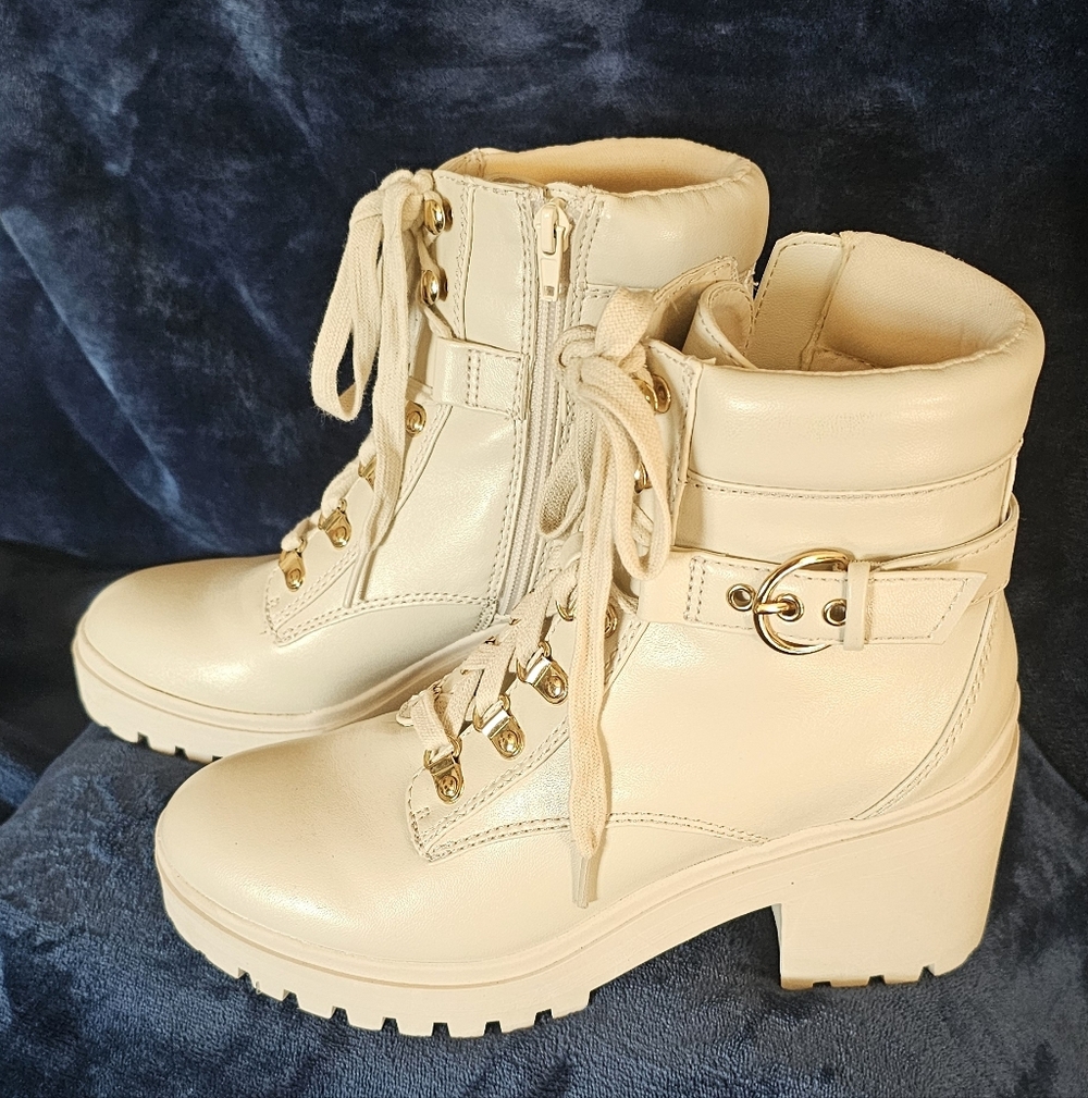Women's Cream Ankle Boots